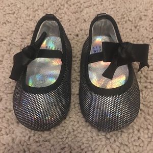Brand new black and silver infant shoes